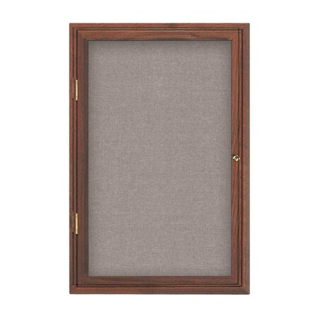 Single Door Enclosed Radius EZ Tack Board,24x36,Gold/Black